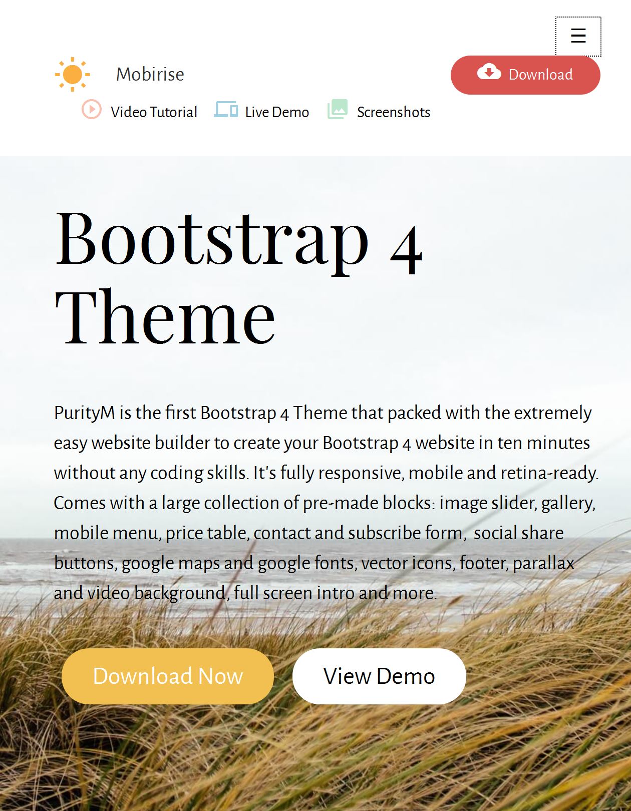 Bootstrap Menu Template