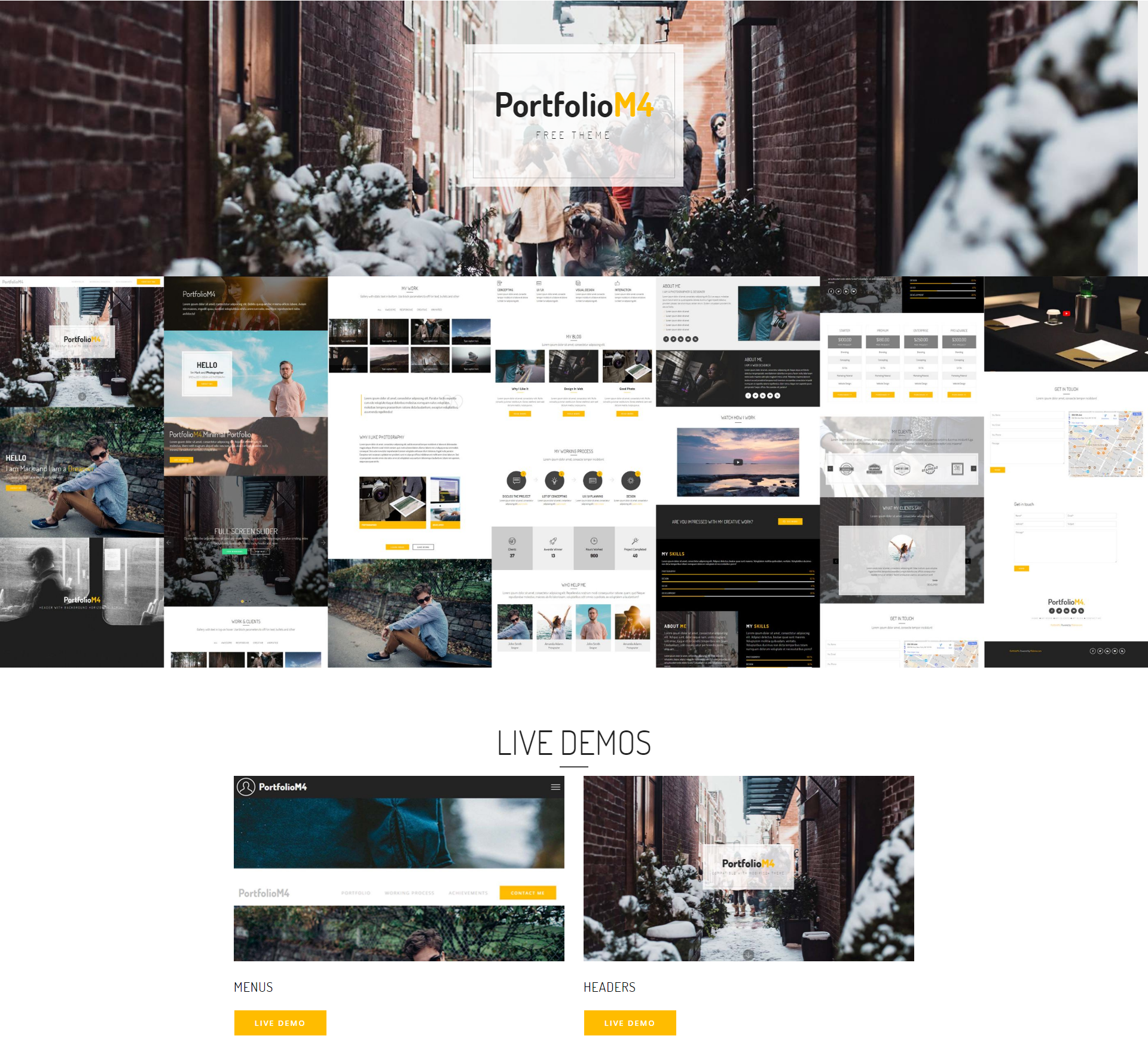 Free Download Bootstrap PortfolioM4 Themes