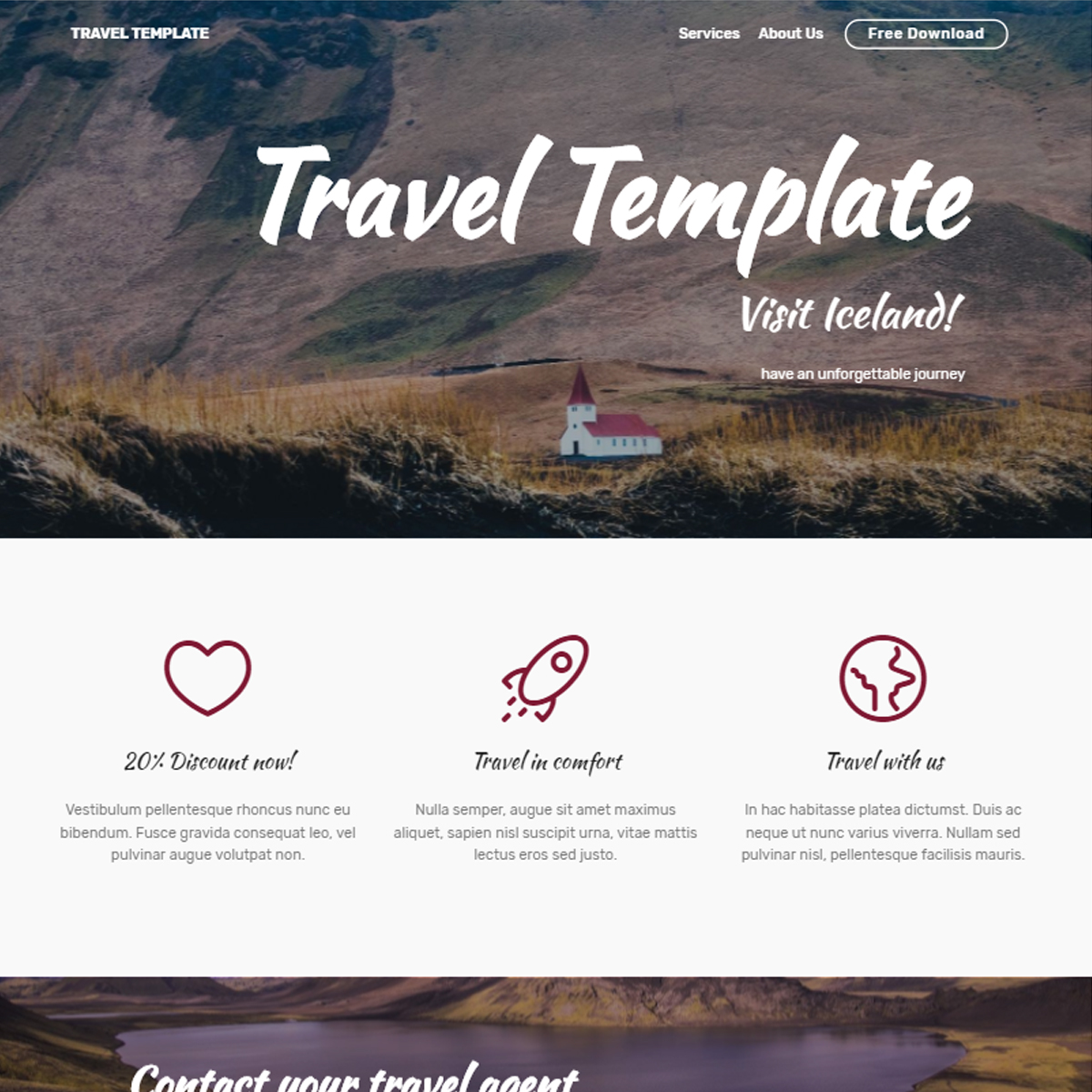 HTML5 Bootstrap Travel Themes