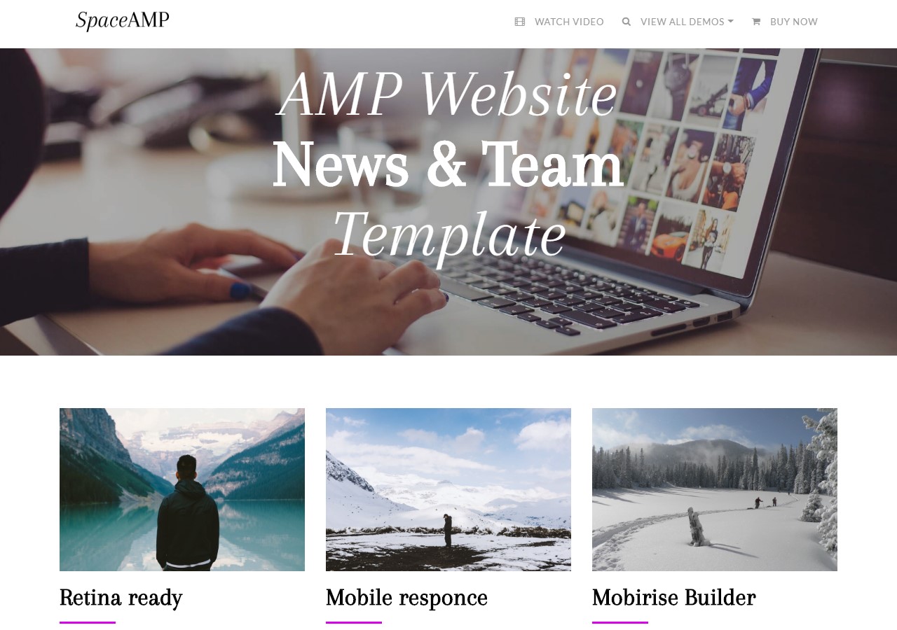 AMP Website News and Teams Template