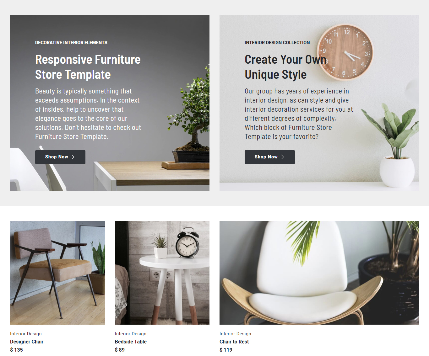 Responsive Furniture Store Template