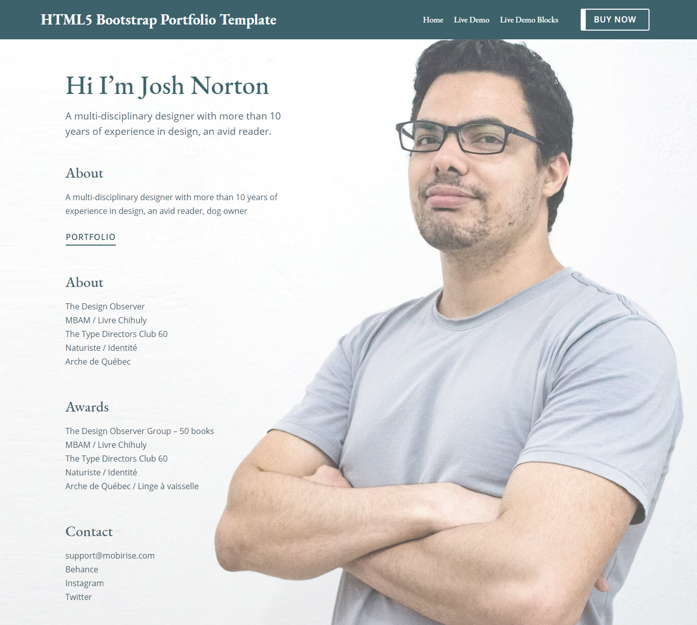 HTML5 Bootstrap Portfolio Template